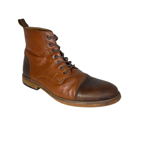 La Milano Leather Boots Mens Size 10.5 Brown Ankle Valente B51718 cognac color - Picture 1 of 7